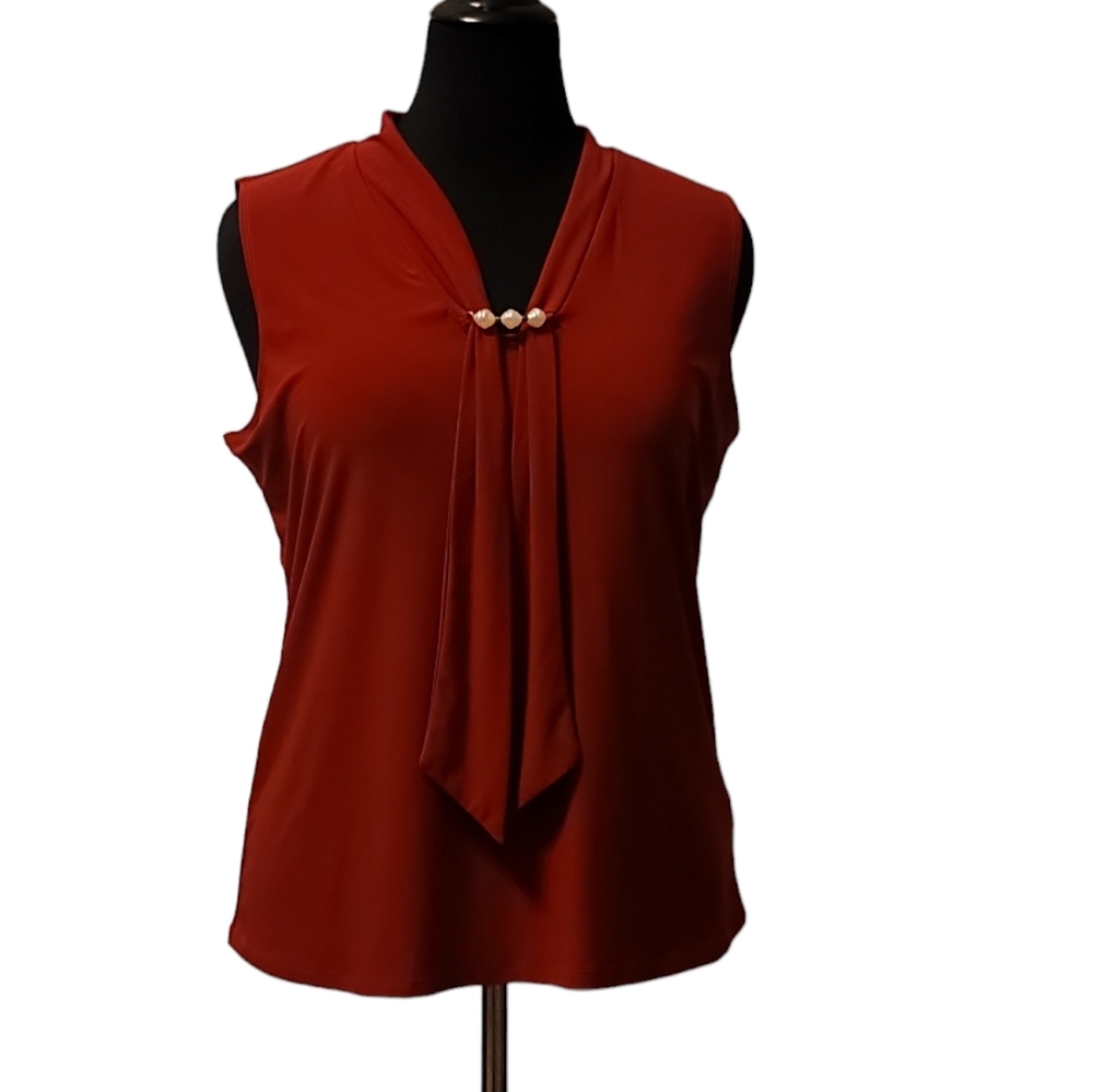 Women's Sleeveless Blouse, Red, Sz XL